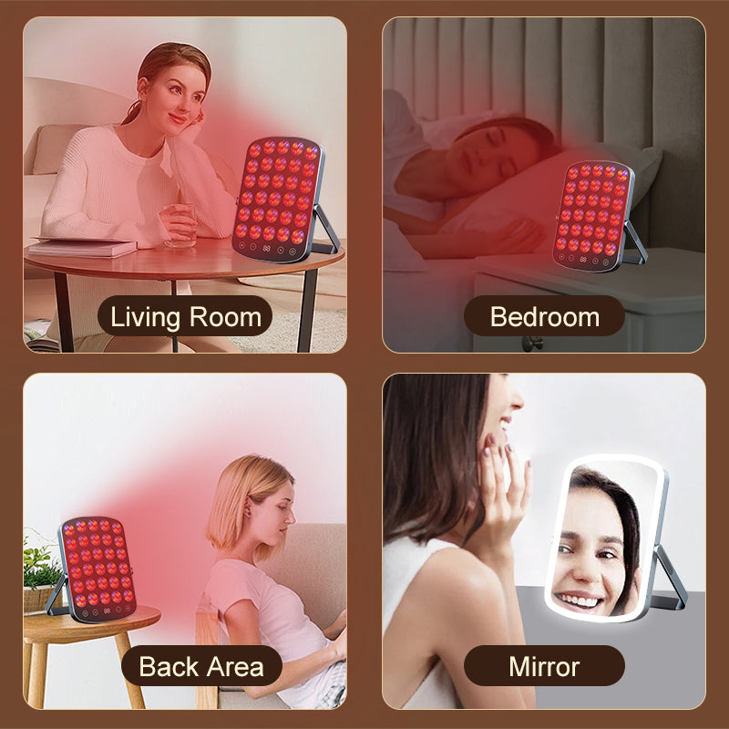 Leeko 2-in-1 LED Vanity Mirror & Advanced Skin Therapy Panel