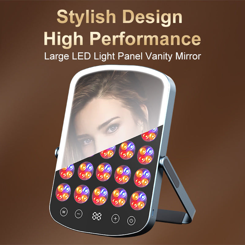 Leeko 2-in-1 LED Vanity Mirror & Advanced Skin Therapy Panel
