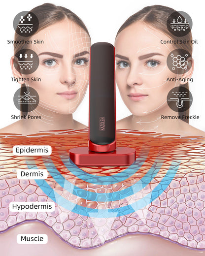 Leeko Red Light Therapy for Face 7 Colors LED Light Face Skincare Wand Eye Beauty Device for Skin Care at Home - LED Face Skin Rejuvenation for Face Neck Chin Skincare Tool