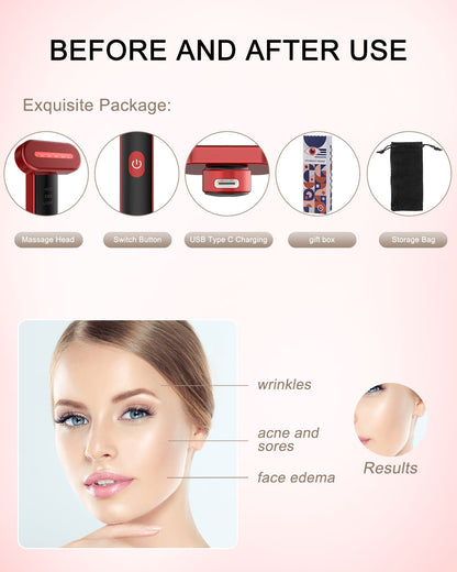 Leeko Red Light Therapy for Face 7 Colors LED Light Face Skincare Wand Eye Beauty Device for Skin Care at Home - LED Face Skin Rejuvenation for Face Neck Chin Skincare Tool